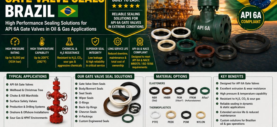 API 6A Gate Valve seals Brazil - Global Seals Technologies