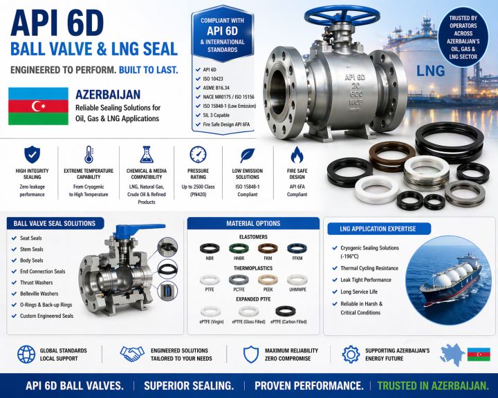 API 6D Ball Valve and LNG Seal Azerbaijan - Global Seals